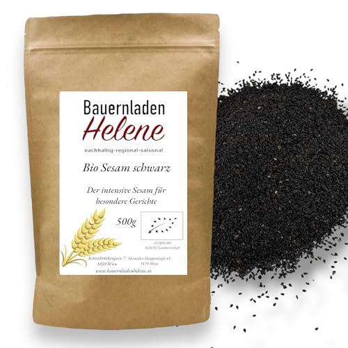 Bio Schwarzer Sesam 500g naturbelassen Premium Qualität ideal für Küche & Backen