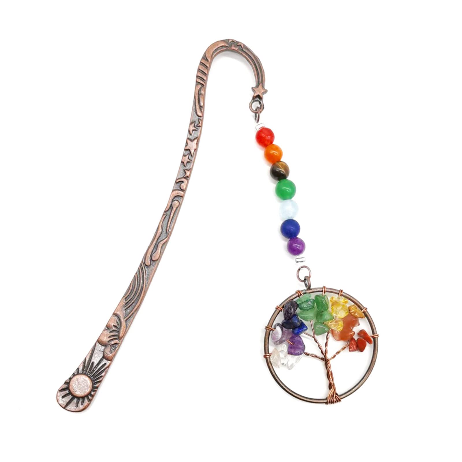 MIVAIUN Marcapáginas Marcapáginas Árbol de la Vida Marcapáginas vintage de cuentas de cristal El árbol de cristal Marcapáginas Marcapáginas personalizado hecho a mano Regalo de Lector(1 pieza)