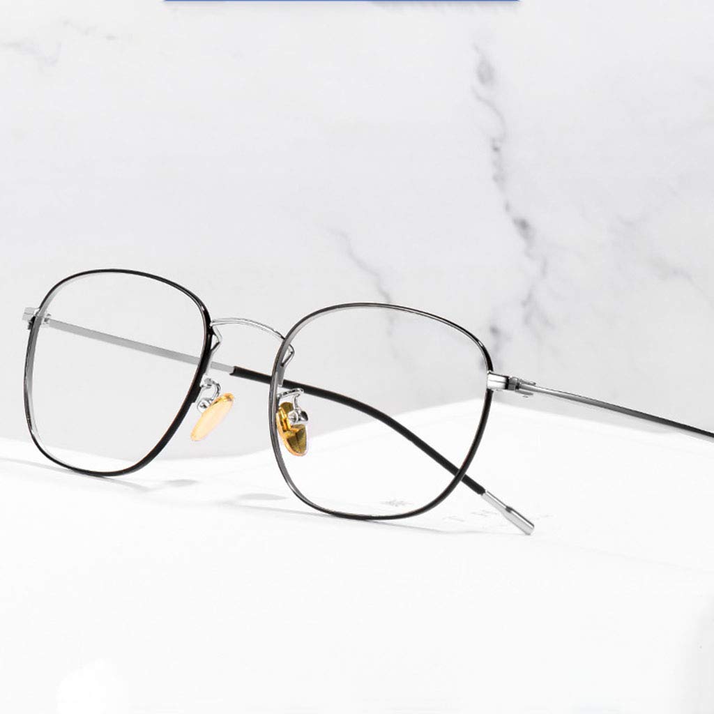 Anty-niebieskie komputerowe okulary do czytania Lekkie okulary do czytania Stylowa metalowa rama Męskie damskie okulary wspomagające wzrok (Color : Silver, Size : 3)