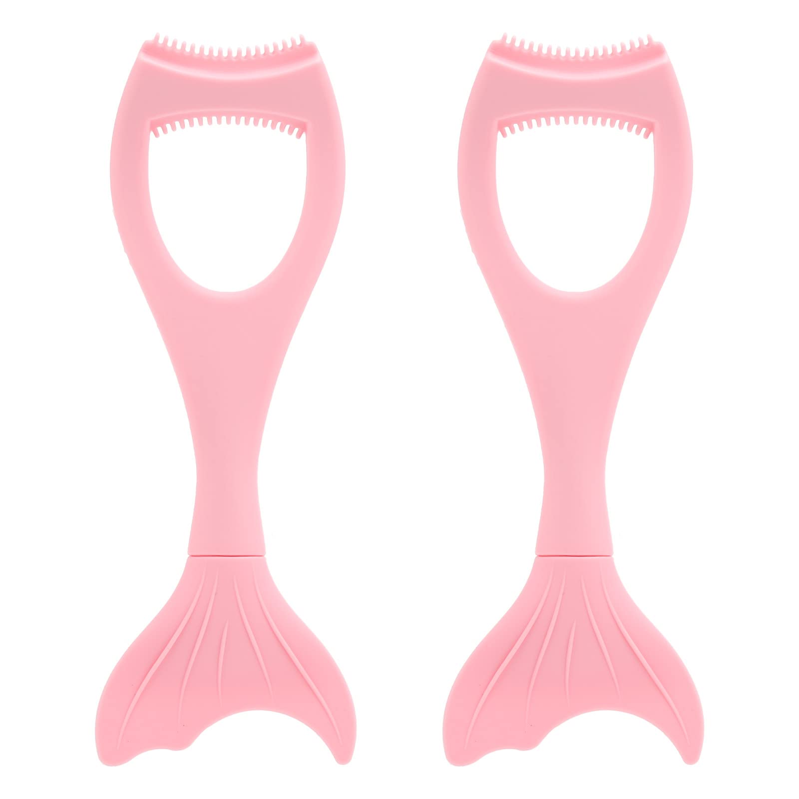 Tbestmax 2 in 1 Mascara Eyeliner Guard, Silicone Mascara Lash Shield Applicator, Eyelash Comb Pink 2 Pcs