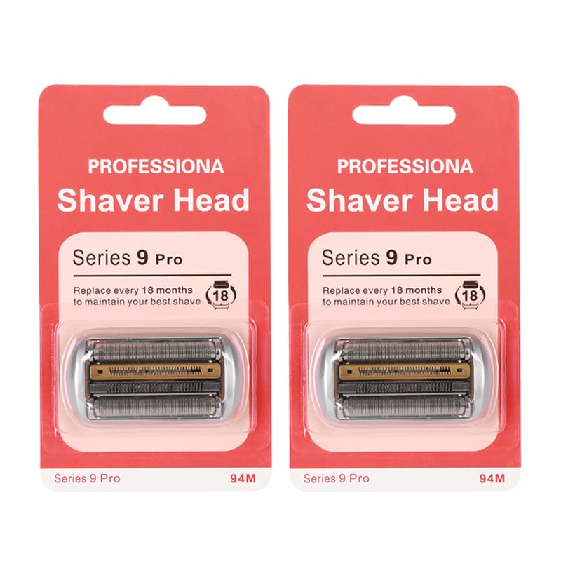 94M Series 9 Pro Replacement Head Compatible with Electric Shaver, S9 pro Wet and Dry Replacement Head Compatible with Series 9 Foil and Cutter, 94M Fit 9475cc 9365CC 9420s (2 Count)