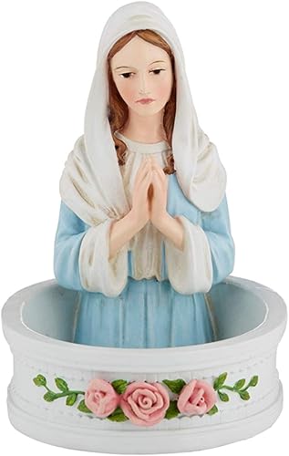 Estatua de soporte para rosario de Madonna religiosa, decoración católica para el hogar, 5 pulgadas