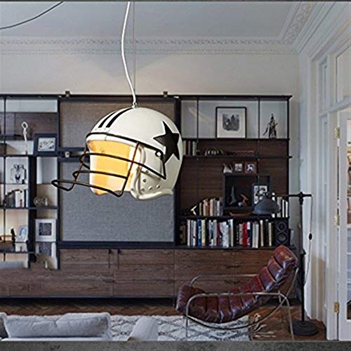 Lustre en résine de casque suspension E27 blanche pour bistrot