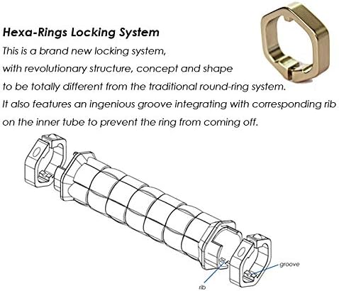 Miniatura 5 de Agarre de goma para bicicleta con cierre hexagonal de aluminio, 5.197 in, fabricado en Taiwán