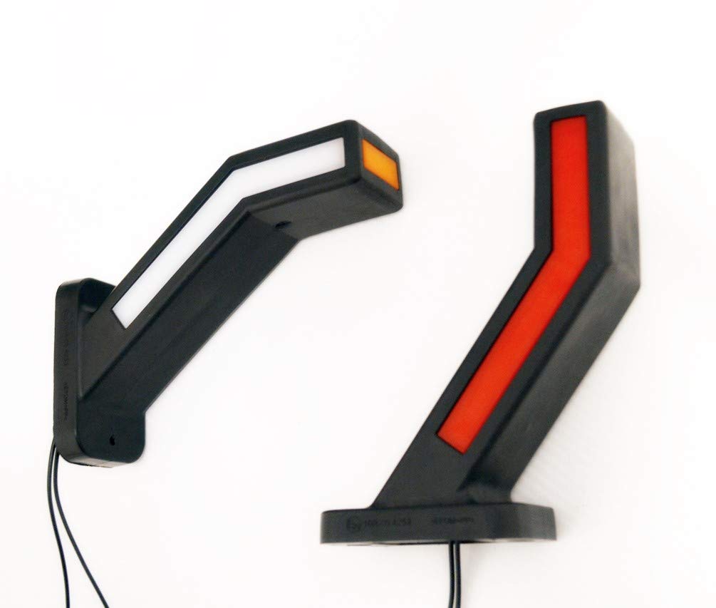 2 x LED neon zijlaag 12V 24V markeringslichten lange stalklempen vrachtwagen chassis caravan aanhanger wit oranje rood