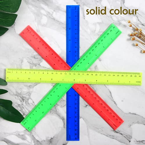 LYDTICK 64 Pack Rulers Bulk for Classroom 12 inch, Plastic Clear Rulers for Office Back to School Supplies with Inches and Centimeters - Thumbnail 4