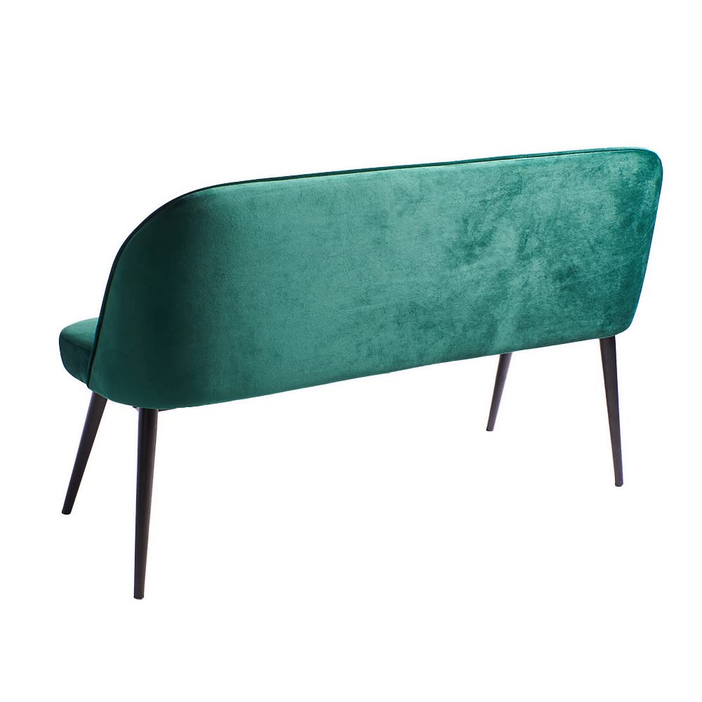 Divanetto verde, due posti, senza braccioli, in velluto - Panca da disimpegno, soggiorno, camera da letto o cabina armadio, (VERDE BOSCO) - Pronta consegna
