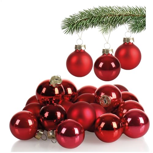 COM-FOUR® 20x Mini-Christbaumkugeln aus Glas - kleine...