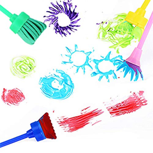 Camidy Kinderen Verf Kit 42Pcs / Lot Kinderen Spons Schilderij Borstel Combinatie Patronen Waterdichte Schort Tekening Kit Voor Het Schilderen Van Kinderen Oefenen - Afbeelding 6