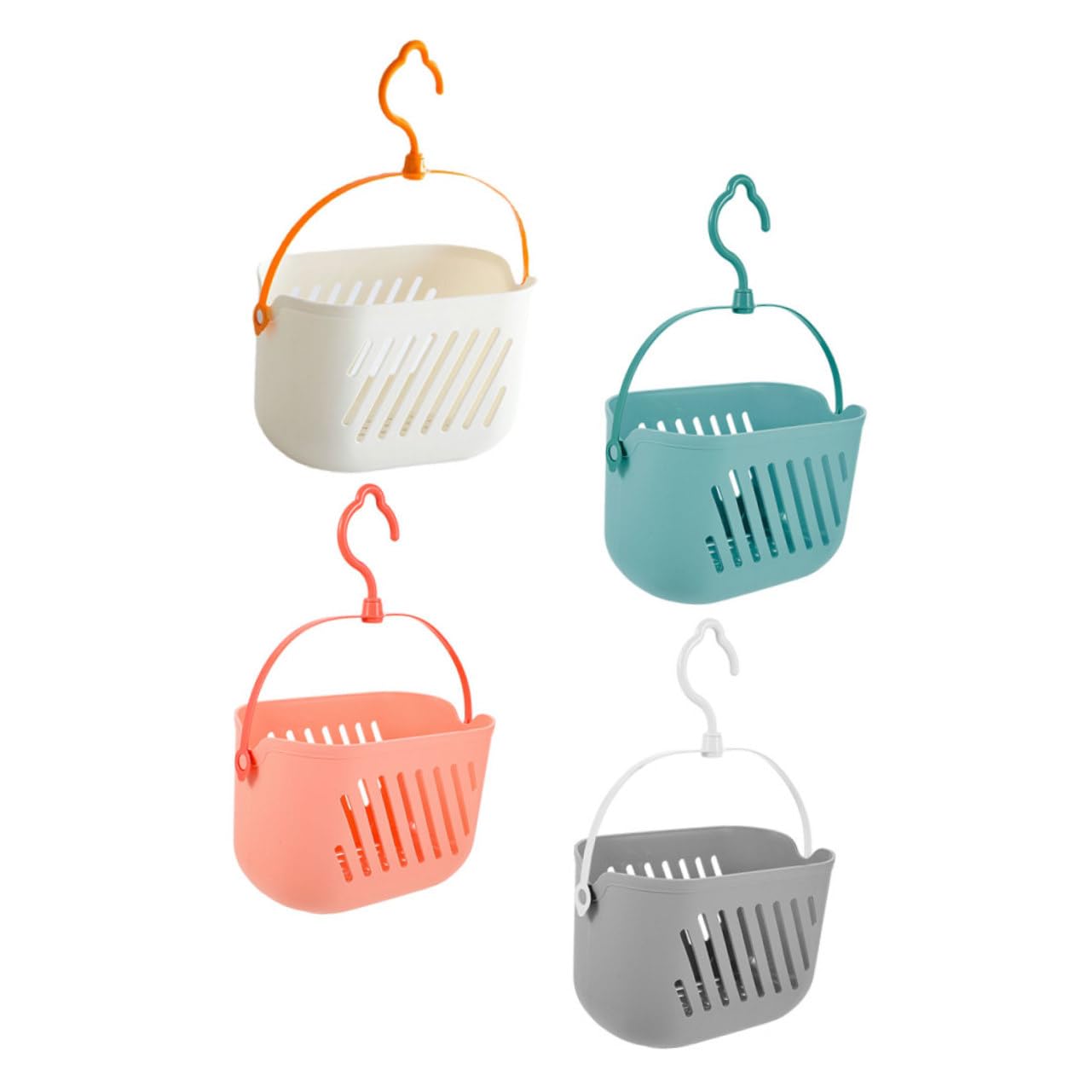 Gatuida Cestas Colgantes para Ducha 4 Piezas Plástico Resistente Colores Organizador Pared Baño Almacenamiento Portátil Suministros Limpieza