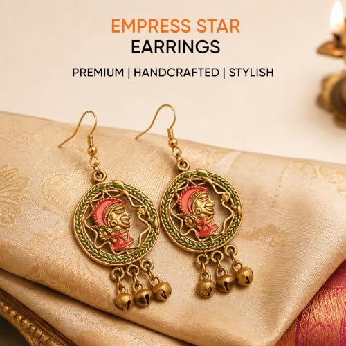 Image of Handcrafted Tribal & Dhokra Art Earrings for Women - Wooden, Nature-Inspired Statement Drop & Traditional Ethnic Designs