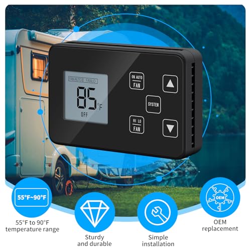 Thermostat camping-car 12V précis de 12,8 à 32,2 °C avec écran numérique