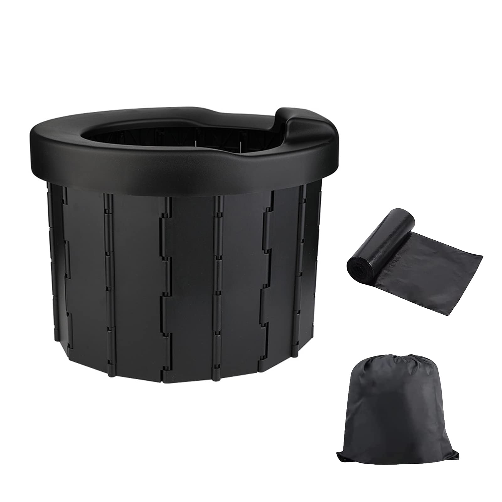 Photo 1 of AIXM Portable Folding Camping Toilet,Black Travel Potty Car Seat Commode 