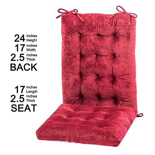 Moirig Rocking Chair Cushion, Christmas Chair Cushions And Pads For Home And Kitchen, Indoor Back And Seat Cushion For Desk Chair, Dining Chairs And Office Chair (Red, Flannel 1) #TOP1