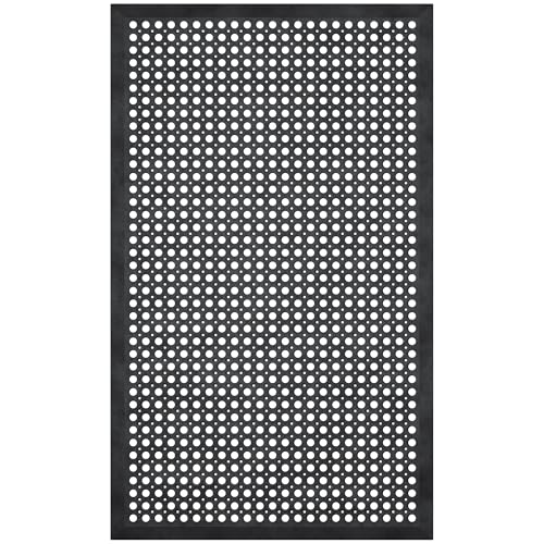 Ottomanson Heavy Duty Rubber Floor Mat – Non-Slip, Waterproof, Easy to Clean – Anti-Fatigue Mat for Commercial Kitchens, Restaurants, Workshops – Oil Resistant, Hose Washable – 24' x 36', Black