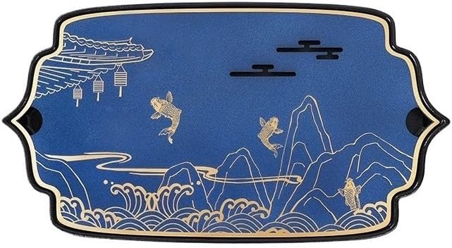 Tea Set Tea Tray Relief Home Living Room Water Storage Dry and Wet Tea Table, Tray Kung Fu Tea Set Ceramic Tea Tray Chinese Tea Set(A) (B)