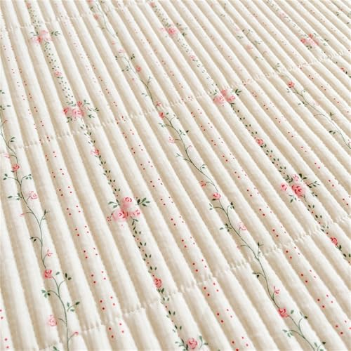 Couvre lit imprimé floral rose 230x250cm king size patchwork - 7