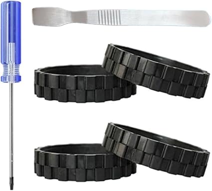 4 Pcs Drive Wheel Tires Compatible with IRobot Roomba S Series S9 (9150) S9+ S9 Plus (9550) Robot Vacuum Cleaner Accessories Replacement Parts (4 tire with tool)