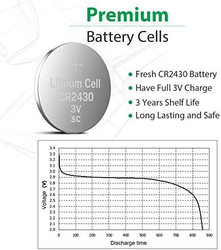 LiCB CR2430 Lithium Coin Battery 3 V Pack of 10