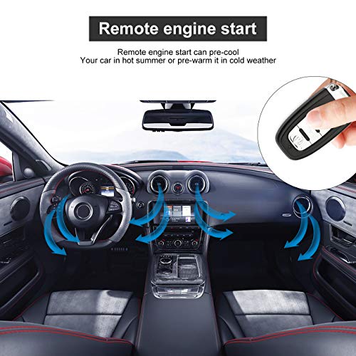 Partol Car Alarm System Push Start System Smart Key Pke Car Security Alarm Passive Keyless Entry Engine Start Stop Push Button Remote Starter Shock Sensor Alarm Universal For Most 12V Cars #TOP4