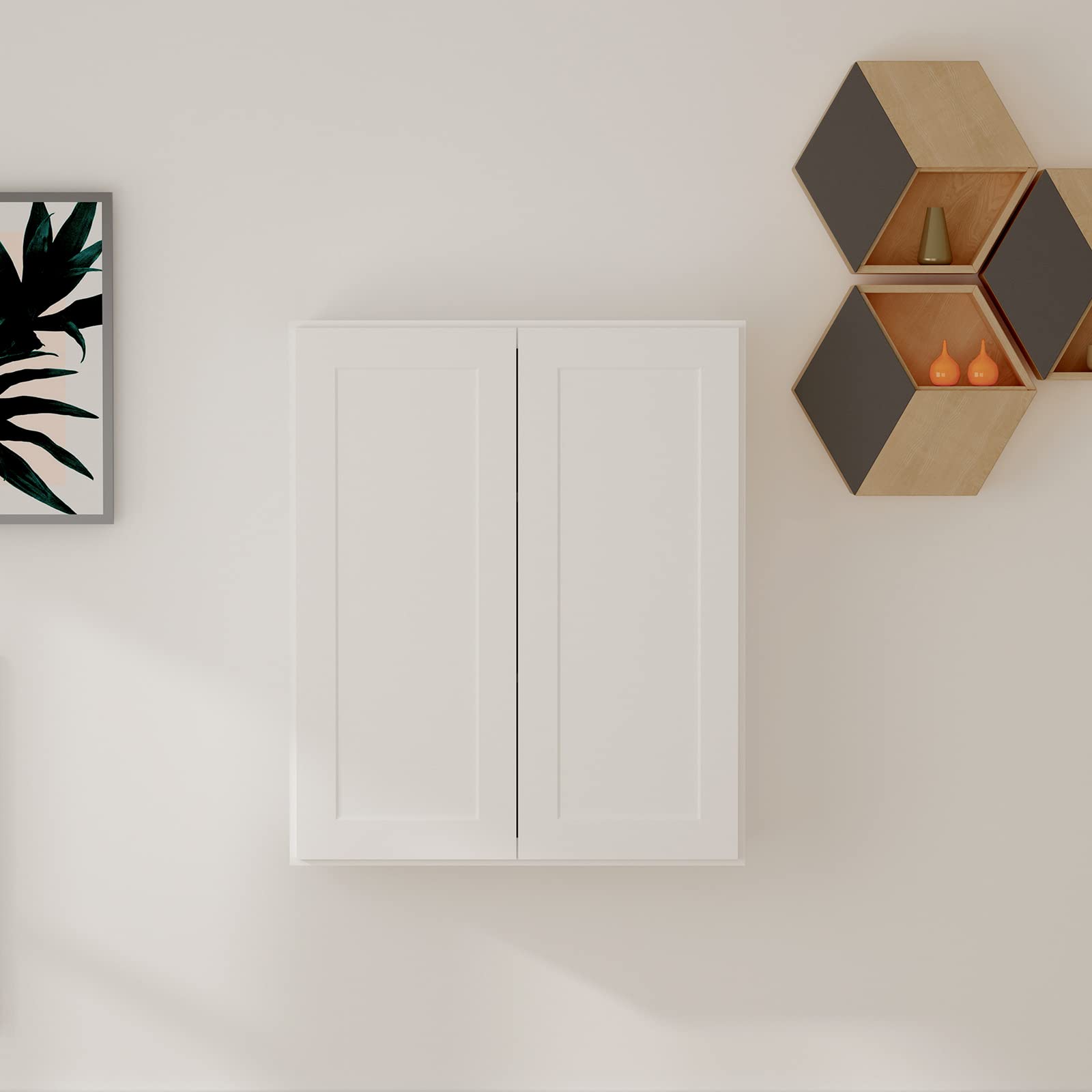 LOVMOR Wall-Mounted Bathroom Cabinet, Medicine Cabinet, Bathroom Cabinet Wall Mounted with Adjustable Shelves & Soft-Close Door, 12