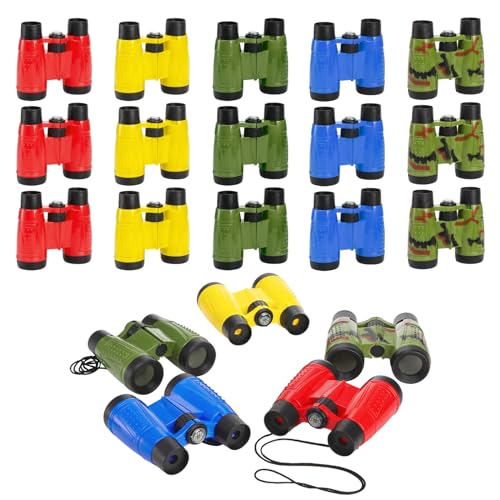Eorbow 20 Pack Binoculars Toy for Kids Kids Binoculars with Compass and Neck String Nature Exploration Toys Party Favors Learning Gifts for Sightseeing Camping Adventure Birdwatching