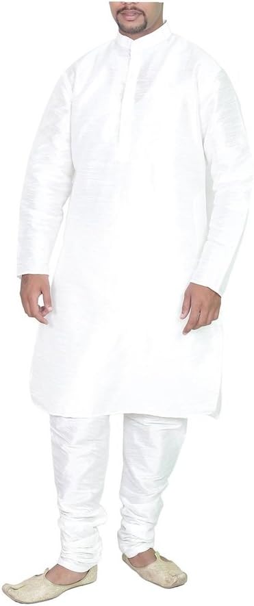 ROYAL Kurta Men's Amg Silk Kurta Pyjama 44 White