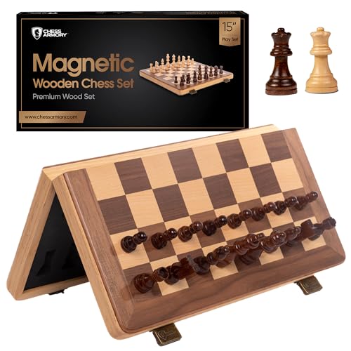 Chess Armory Chess Set 15 Inch Magnetic Woode...
