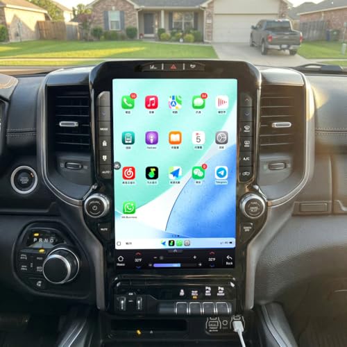 13.6 Inch Android 14 Car Stereo Upgrade for Dodge Ram 2019-2023,6GB+64GB Car Radio,Wireless Carplay&Andoird Auto,1920 * 1200 2K HD GPS Navigation,Bluetooth BT/FM/AM