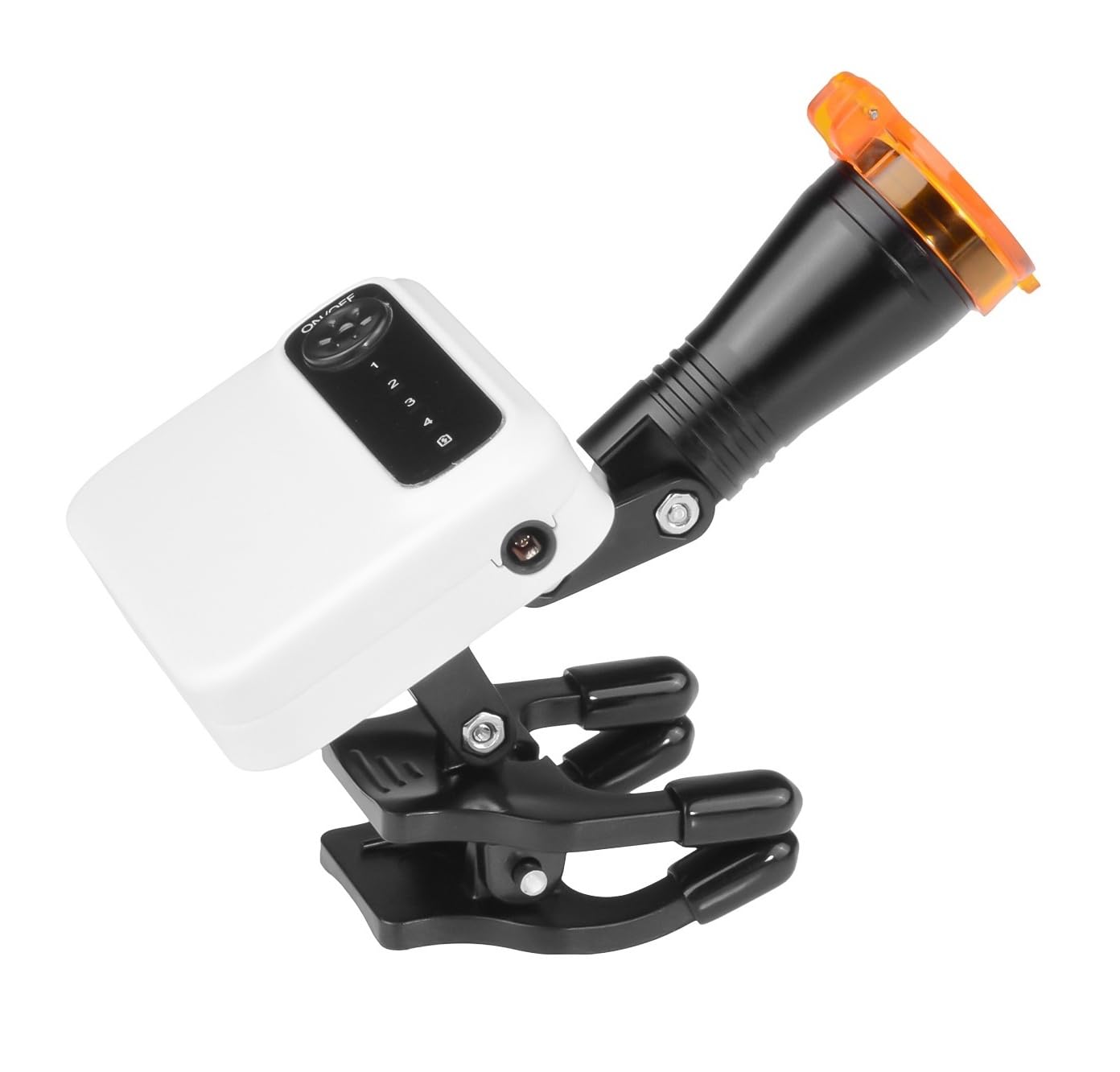 VIBURISH 5W LED Portalbe Headlight Lamp with Optical Filter and 2 Magnet Adsorption Batteries for Any Binocular Loupe (White)