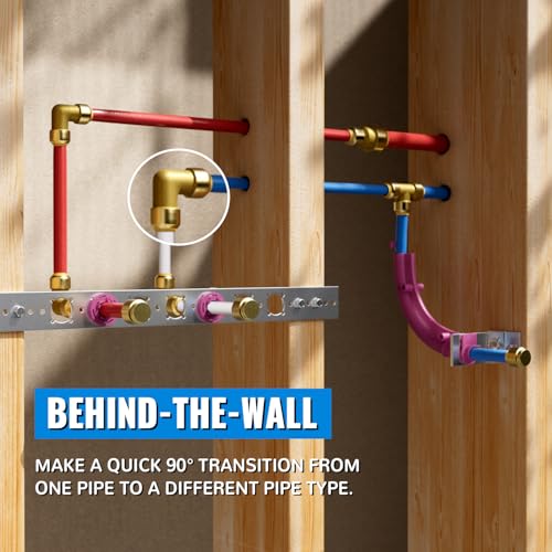 Image of SUNGATOR 1 /2 Inch 90 Degree Elbow, Push to Connect Pipe Fittings, 2-Pack