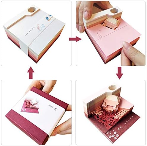 Amazon Co Jp 3d立体清水寺 メモ帳 アートブロックメモ帳組立おもしろいブロックコンビニエンスステッカー論文カードクラフト日本のクリエイティブステッカーノートオレンジ 文房具 オフィス用品