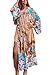 Produktbild L-Peach Damen Langes Strickjacke Kimino Kleid Strandkleid Bikini Cover Ups Pareo