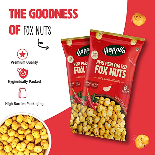 Image of Happilo Premium Super Snack Makhana Peri Peri 25g, Roasted Foxnut Healthy Snack Low Calorie and Vegan