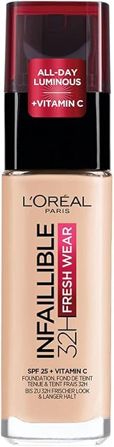 L'Oréal Paris Infaillible 24 h Fresh Wear Długotrwały kryjący podkład odporny na ścieranie, lekka formuła, SPF 25, 20 Ivory, 30 ml