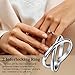 Bestyle Stainless Steel Rings Double Interlocked Rolling Band Rings for Women, Dainty Stackable Cross Rings Statement Ring Jewelry Gift, Size 7