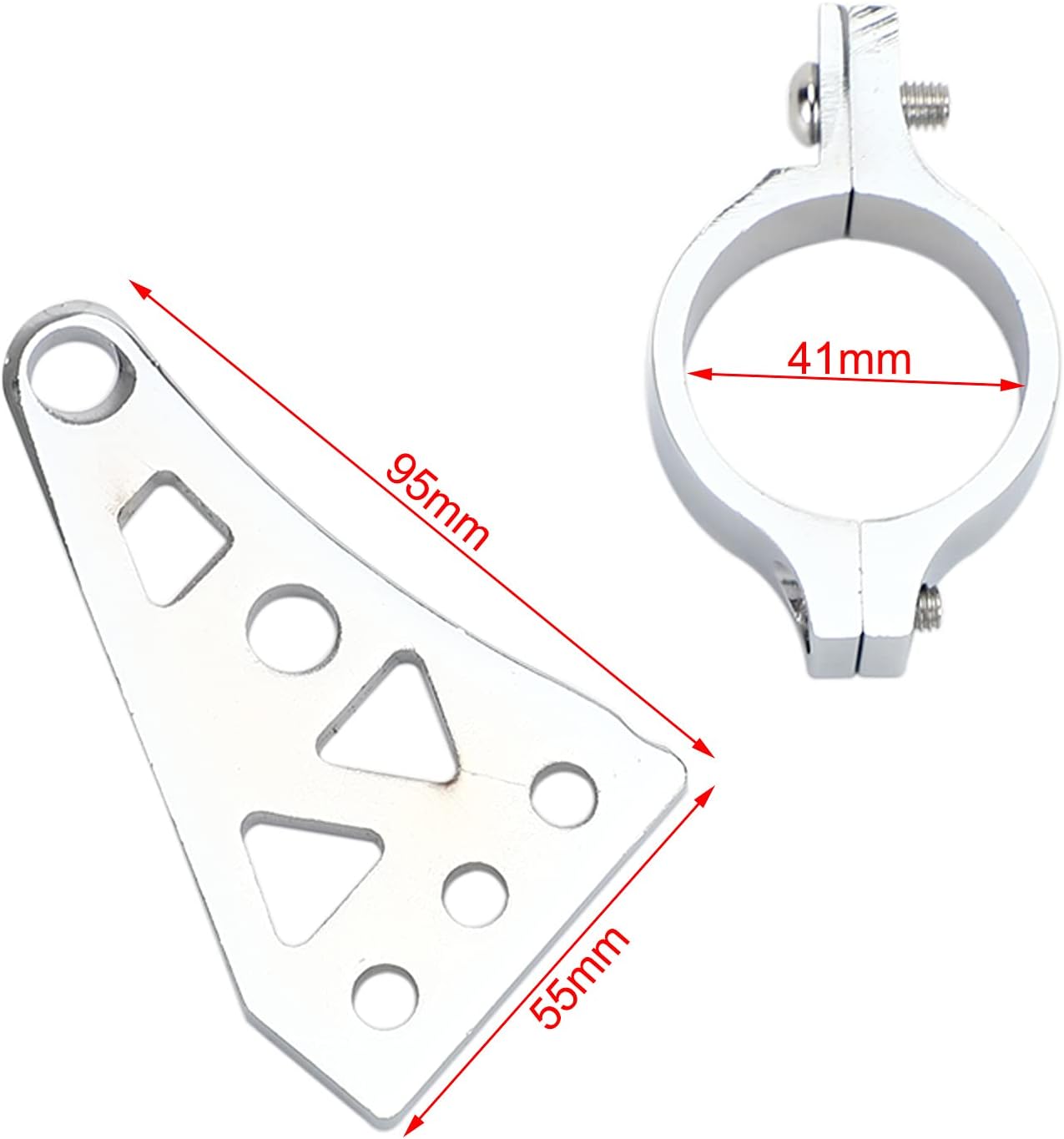Artudatech Universal Motorcycle Headlight Turn Light Mount Bracket for Motorcycle with 41mm Forks Silver