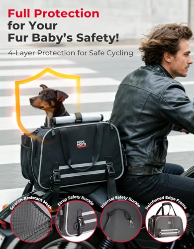 KEMIMOTO Motorcycle Dog Carrier Expandable, Airline Approved Pet Carrier Shoulder for Small Dogs & Cats Under 17 lbs, 18x11x11 Inch Soft-Sided Travel Bag, Folding & Portable for Cruiser Touring - Image 5