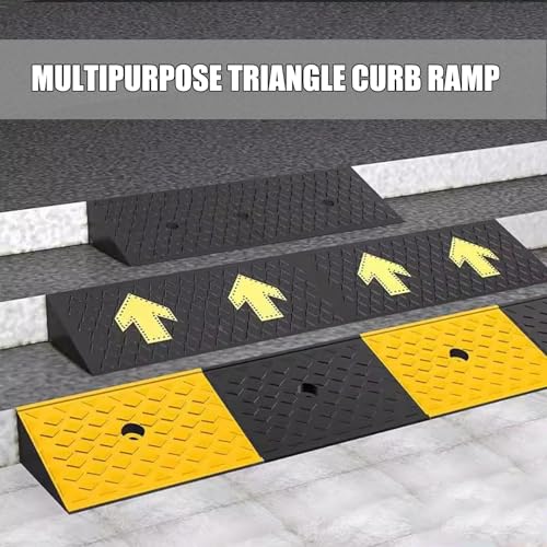 Rampa de Curb de Goma Resistente, Rampa con Tornillos de Expansión, Capacidad de 6600 lbs (Tamaño: 100x25x8 cm) miniatura 2