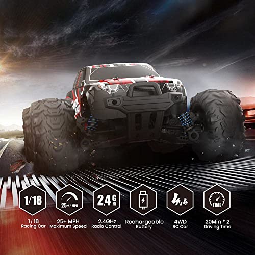 Qiyhbvr Remote Control Car High Speed Off-Road Vehicle 1:18 Scale 40Km/H 4Wd 2.4Ghz Rc Monster Truck Electric Racing Car Rc Buggy Truck Electric Hobby Car Toy For Adults And Kids #TOP2