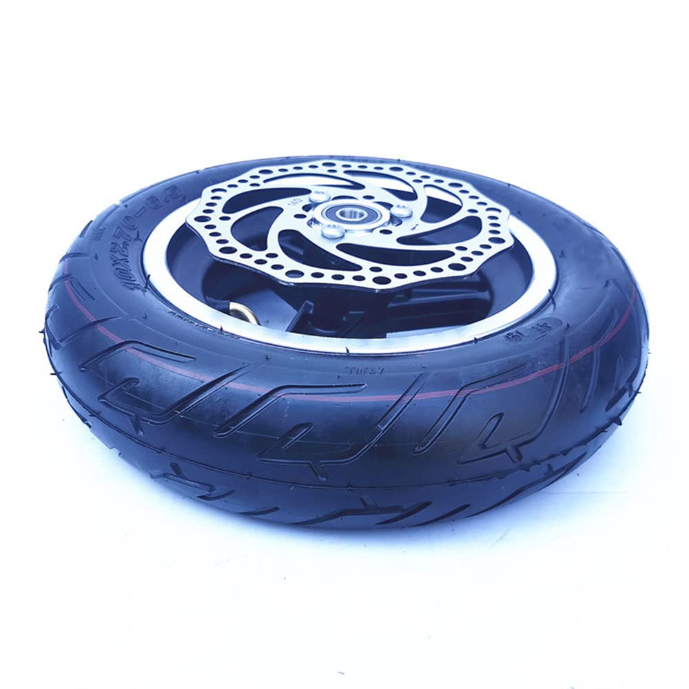 Roue Complète 10x2.70-6.5 Pour Scooter électrique - Pneu Solide Tout-terrain + Disque Frein - Améliore Les Performances