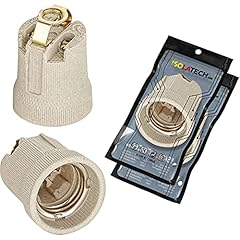 ISOLATECH 2pcs E27 zoccolo in ceramica con staffa di montaggio e filettatura interna M10x1 Lampadine a risparmio energetico a LED (max.250V/4A) per casa soffitto bagno resistente al calore