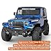 Hooke Road TJ Tubular Front Bumper Hoop Grille Guard for 1997-2006 Jeep Wrangler TJ, Rock Crawler Steel Bumper with LED Lights, Bull Bar, D-rings