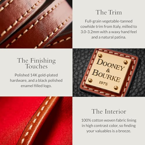 Image of Dooney & Bourke Tote Bags for Women, Large Pebble Grain Leather Shopper Bag with Zipper