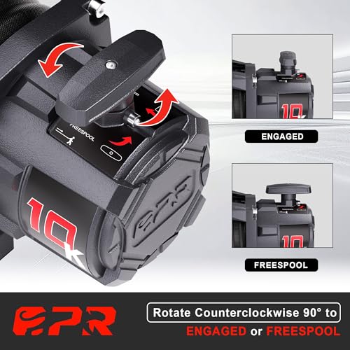 OPENROAD Panther Series 10000 lbs Winch with Synthetic Rope and 2 Wireless Remotes - 3S