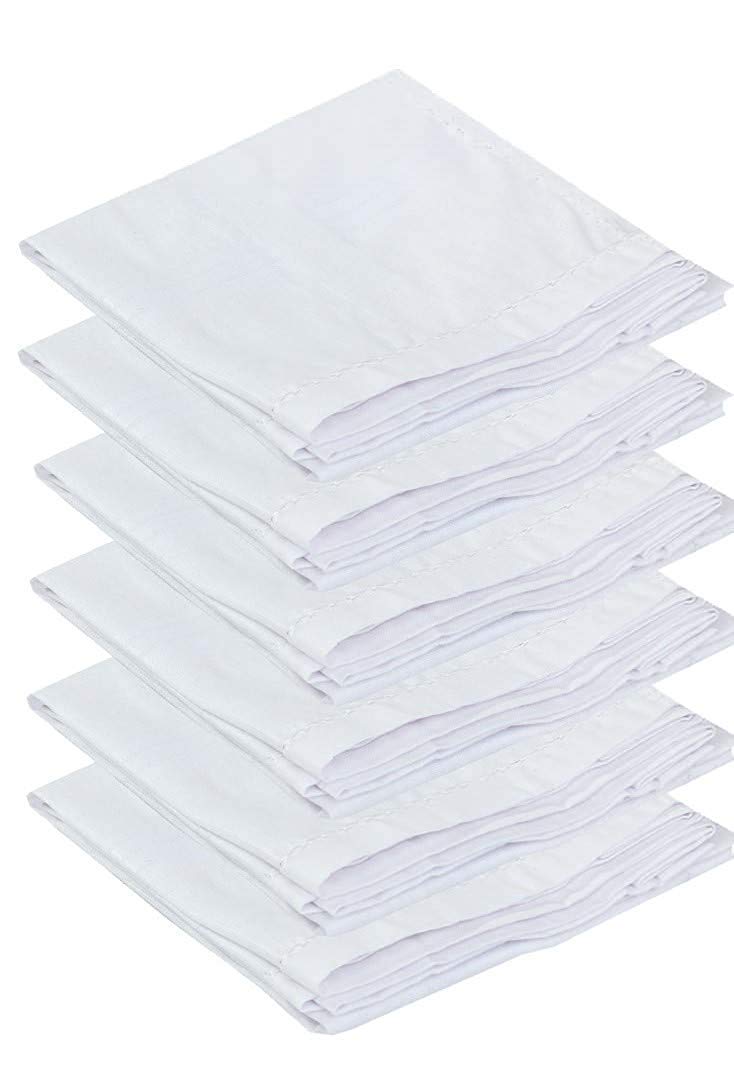 GenericJACEE Luxury Handkerchief - White with Self Satin Stripe (Pack of 6)