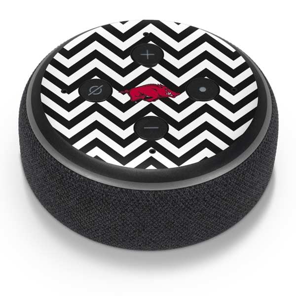 Skinit Decal Audio Skin Compatible with Amazon Echo Dot 3 - Officially Licensed University of Arkansas-Fayetteville Chevron Print Design