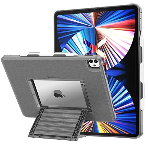 SwooK Shockproof Full Protective Suspension Bracket/Drop-Resistant Leather Back Cover for iPad Pro 11 inch M1 3rd Generation iPad Pro 11 Case 2021 2020 2018 iPad Back Cover Case
