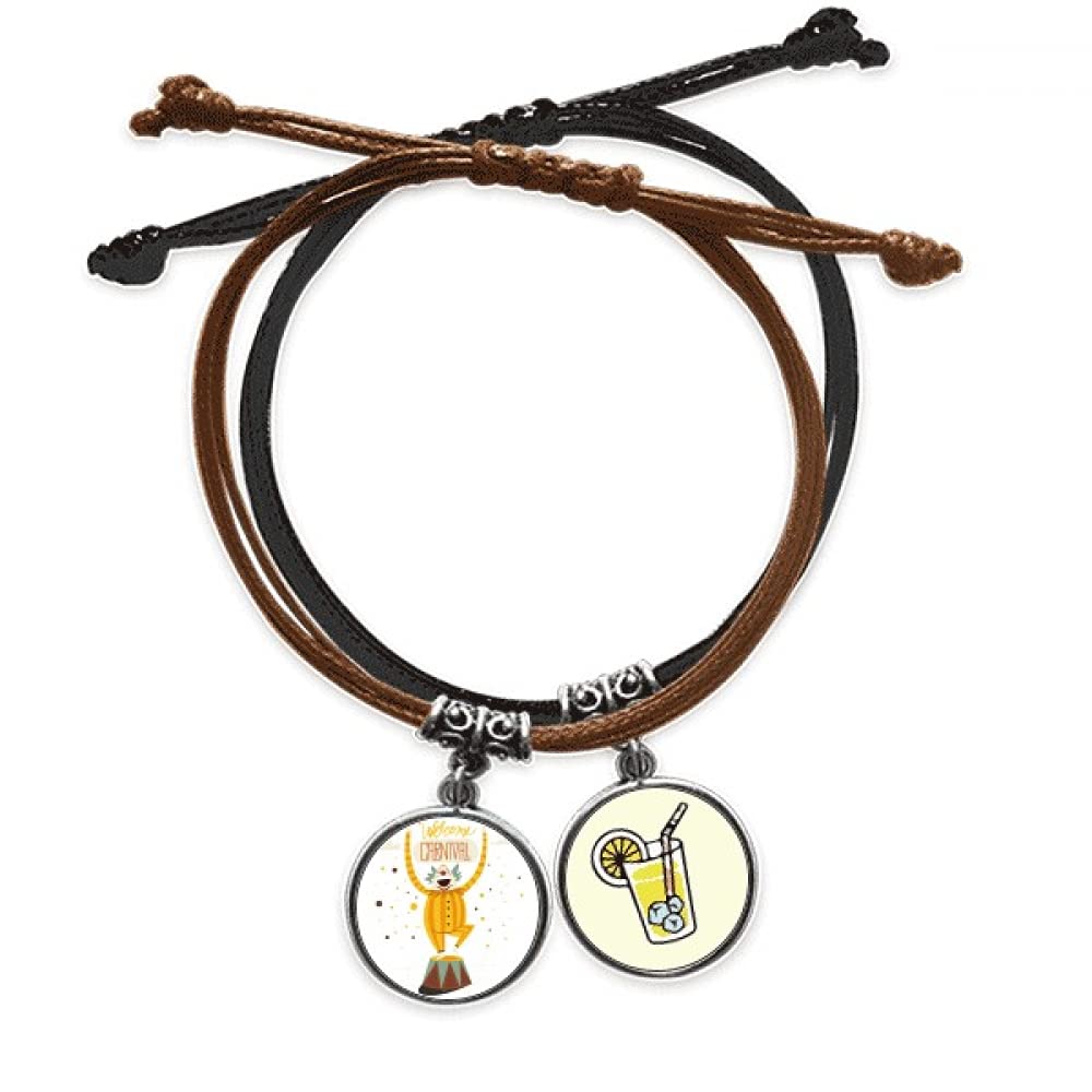 Carnaval de Venise bracelet cuir et corde main tendance