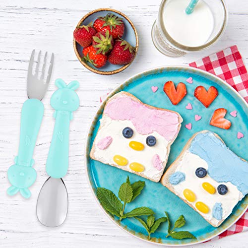 NUOBESTY Vorken en Lepels Kinderbestek Roestvrij Staal Kinderen Bestekset Lepels Sporks Peuter Gebruiksvoorwerpen - Image 8